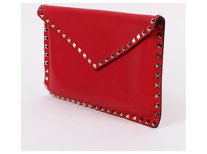 Valentino Clutch Rockstud Envelope Rossa Rosso - vista 2