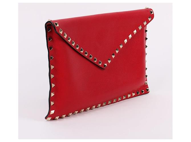 Valentino Clutch Rockstud Envelope Rossa Rosso - vista 3
