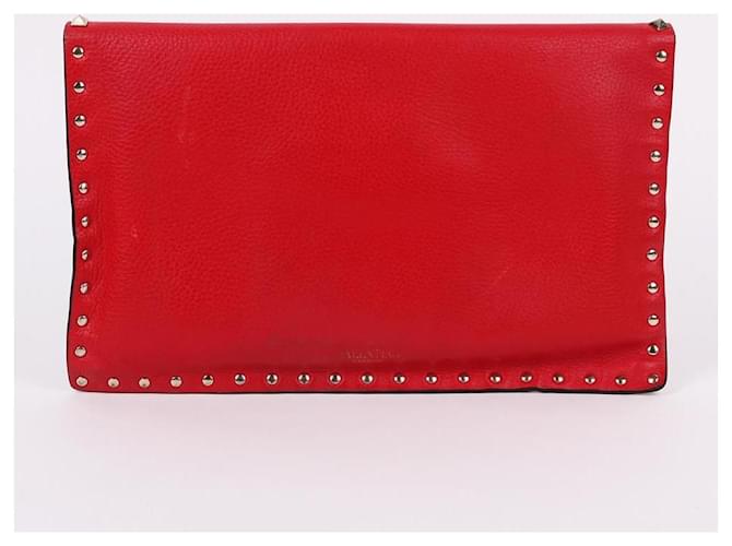 Valentino Clutch Rockstud Envelope Rossa Rosso - vista 4