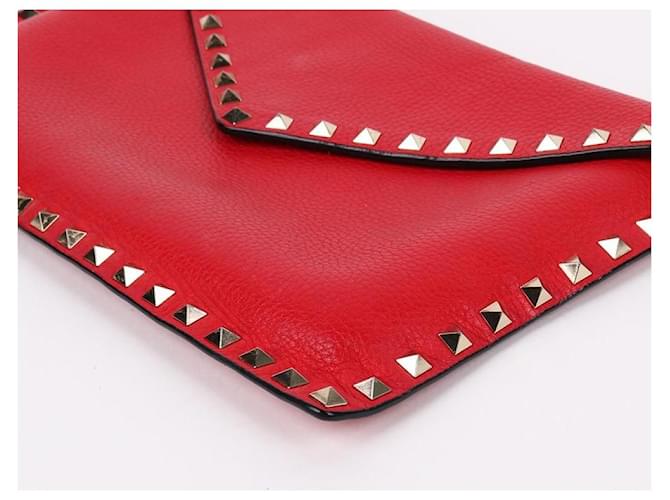 Valentino Clutch Rockstud Envelope Rossa Rosso - vista 7