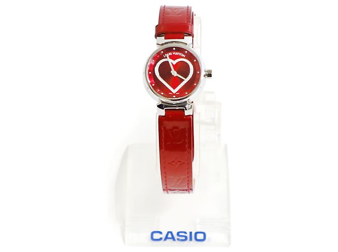 Louis Vuitton Orologio da donna a due cinturini Tambour con quarzo e diamanti Rosso - vista 2