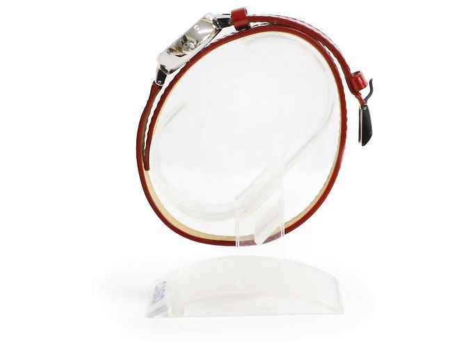 Louis Vuitton Orologio da donna a due cinturini Tambour con quarzo e diamanti Rosso - vista 6