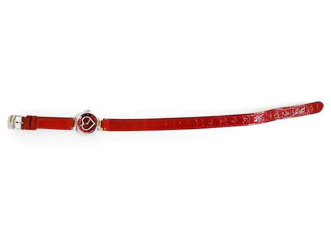 Louis Vuitton Orologio da donna a due cinturini Tambour con quarzo e diamanti Rosso - vista 8