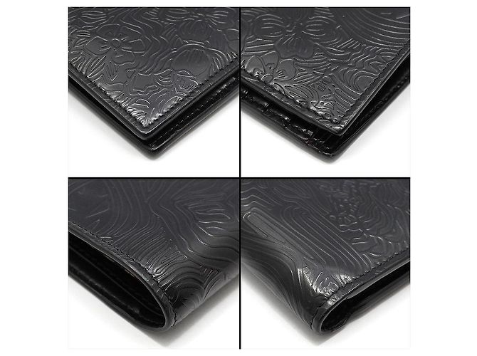 Thom Browne Black Glossy Leather Embossed Icon Bifold Wallet - view 9