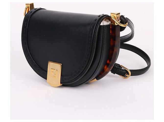 Fendi Mini borsa a tracolla Moonlight placcata oro FF Nero - Ansicht 3