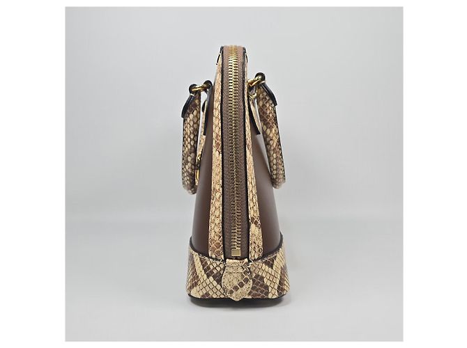 Horsebit 1955 Gucci Kleiner Leder-Tote und Schultertasche mit Top-Handle und Python-Besatz und Horsebit Mehrfarben - Ansicht 5