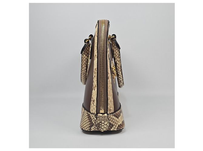 Horsebit 1955 Gucci Kleiner Leder-Tote und Schultertasche mit Top-Handle und Python-Besatz und Horsebit Mehrfarben - Ansicht 6