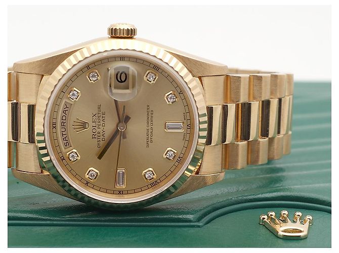 Rolex Orologio Day-Date da uomo in oro Original Ten-Point Diamond D'oro - vista 16