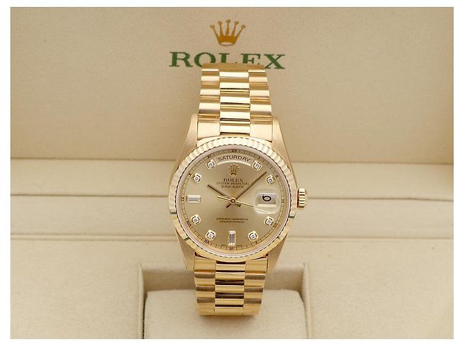 Rolex Orologio Day-Date da uomo in oro Original Ten-Point Diamond D'oro - vista 17