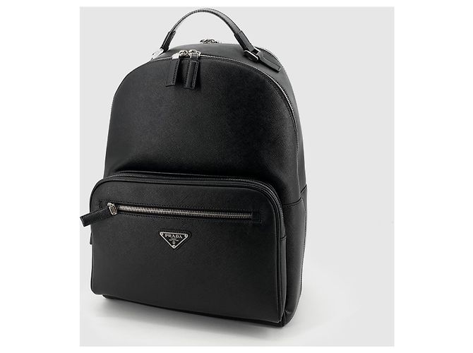 Prada Zaino in Saffiano con logo Triangle Nero - vista 2