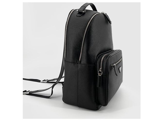 Prada Zaino in Saffiano con logo Triangle Nero - vista 5