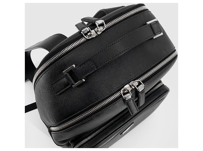 Prada Zaino in Saffiano con logo Triangle Nero - vista 7