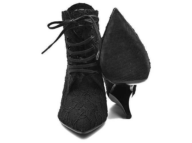 Saint Laurent Stivaletti con lacci Kiki Nero - vista 6