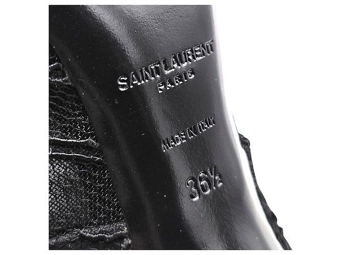 Saint Laurent Stivaletti con lacci Kiki Nero - vista 7