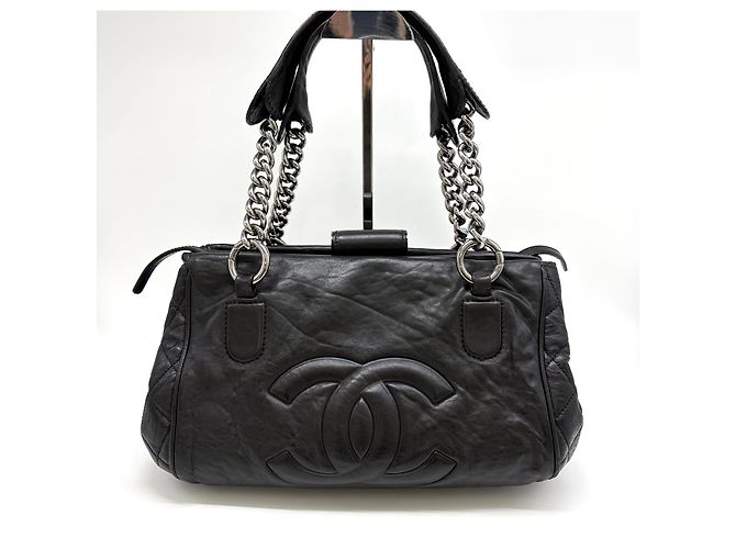 Chanel Borsa a tracolla con catena logo CC Nera Nero - vista 3