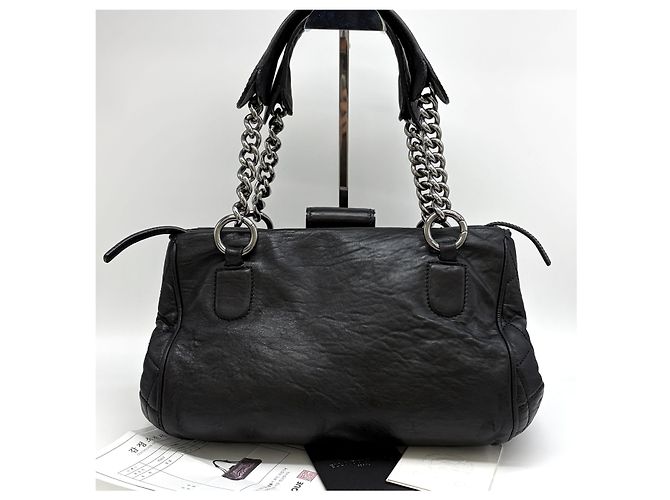 Chanel Borsa a tracolla con catena logo CC Nera Nero - vista 4