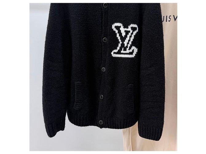 Louis Vuitton Chunky Intarsia Strickjacke Schwarz Grade/XL - Ansicht 4