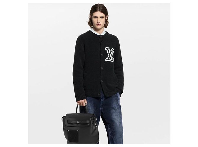 Louis Vuitton Chunky Intarsia Strickjacke Schwarz Grade/XL - Ansicht 8