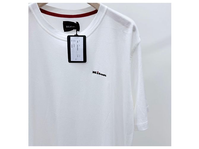 Kiton T-Shirt aus Baumwolle mit Rundhalsausschnitt und gesticktem Logo Weiß - Ansicht 4