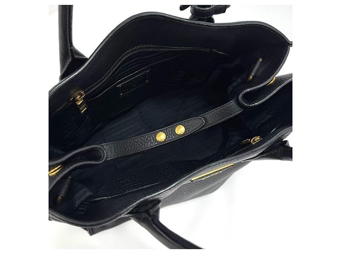 Prada Borsa Tote e Borsa a Spalla Vittelo Daino Black Nero - vista 10