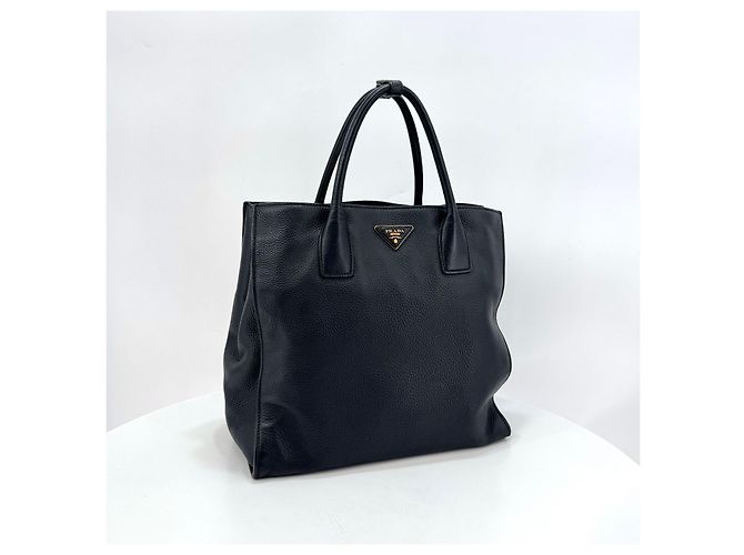 Prada Borsa Tote e Borsa a Spalla Vittelo Daino Black Nero - vista 5