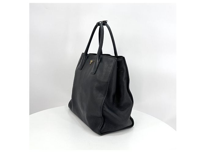 Prada Borsa Tote e Borsa a Spalla Vittelo Daino Black Nero - vista 7