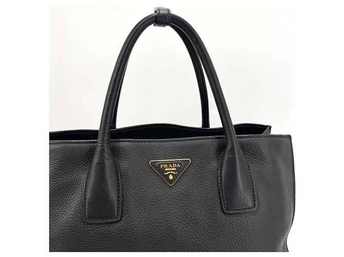 Prada Borsa Tote e Borsa a Spalla Vittelo Daino Black Nero - vista 8