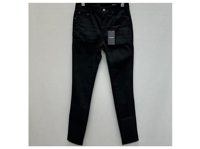 Saint Laurent Jeans skinny de denim negro usados - vista 2