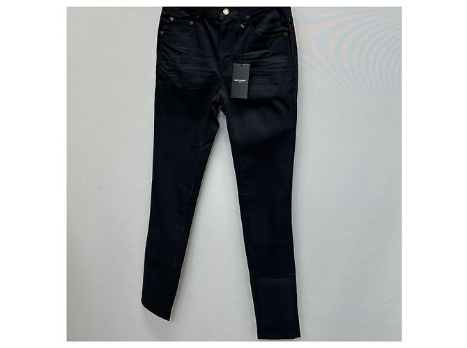 Saint Laurent Jeans skinny de denim negro usados - vista 4
