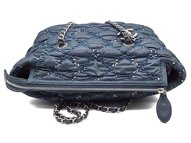 Chanel Nylon Paris Byzantine Tweed On Stitch Schultertasche Blau - Ansicht 6