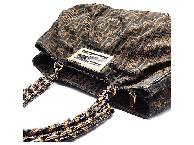 Fendi Borsa a Spalla con Catena Juka Mia Large Multicolore - vista 6