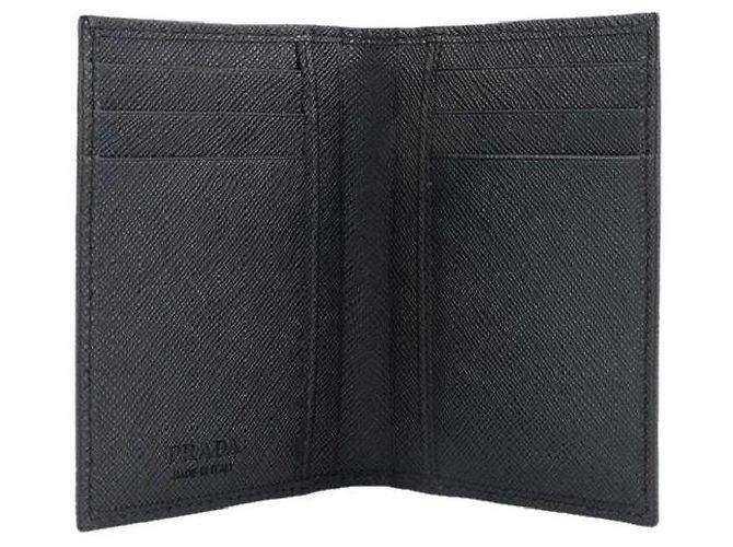 Prada Saffiano Card Holder Black QHH - view 3