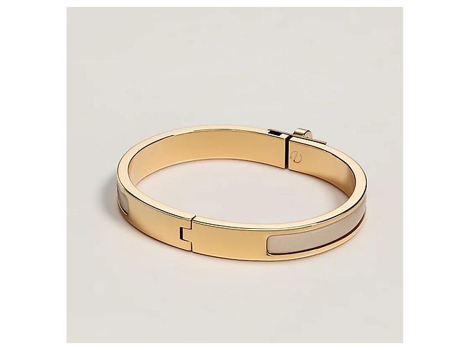Hermès Pulsera Mini Click Kelly Oro Marrón Glacé Naranja - vista 3
