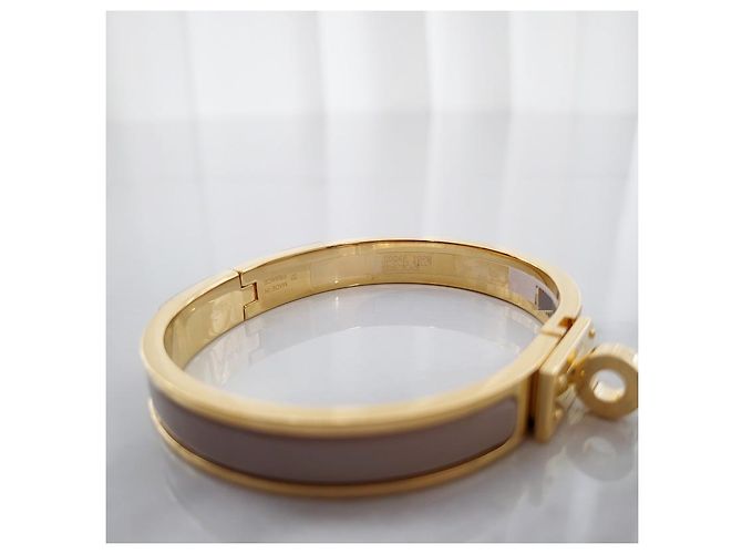 Hermès Pulsera Mini Click Kelly Oro Marrón Glacé Naranja - vista 9