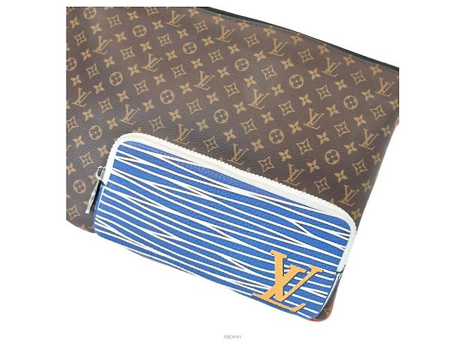 Louis Vuitton Pochette Multi Pocket Pouch Clutch Bag Blu - vista 4
