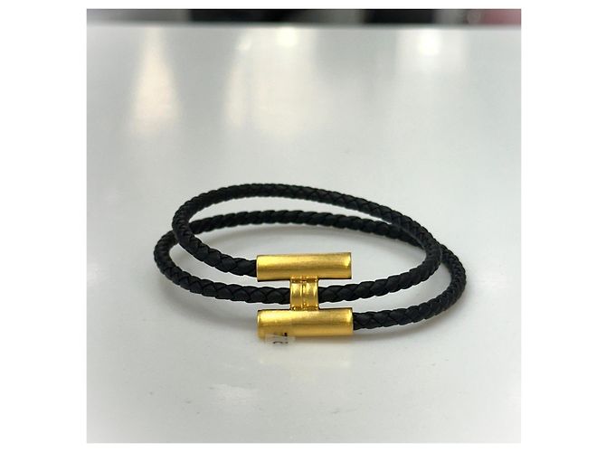 Hermès Bracciale Tunis Tresse da uomo Nero Oro - vista 2