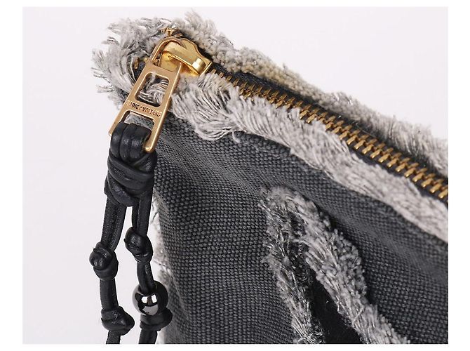 Zadig & Voltaire Clutch in denim con tracolla grigia Marrone - vista 5