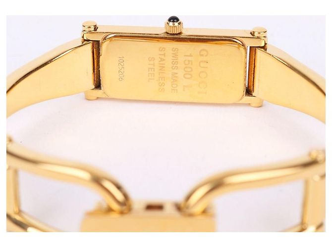 Gucci Relógio feminino de aço com mostrador branco quadrado e quartzo - vista 8