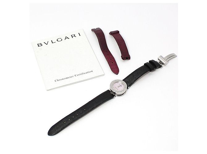 Bulgari Relógio com pulseira de couro e mostrador em madrepérola rosa e movimento quartz Multicor - vista 2