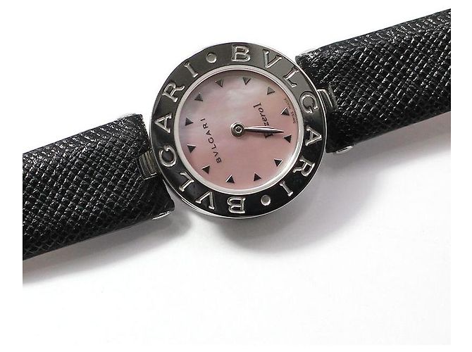 Bulgari Relógio com pulseira de couro e mostrador em madrepérola rosa e movimento quartz Multicor - vista 5