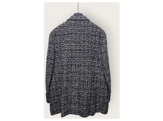 Dior Chaqueta de algodón cannage tweed negro y azul - vista 3