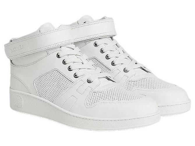 Hermès Sneakers alte da uomo Argento - vista 2