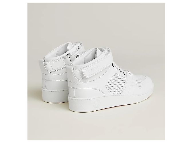 Hermès Sneakers alte da uomo Argento - vista 3