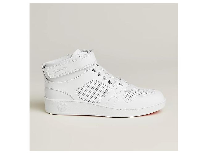 Hermès Sneakers alte da uomo Argento - vista 4