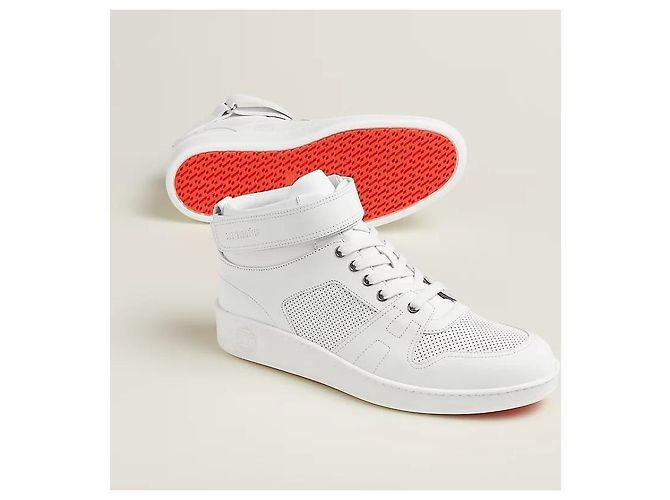 Hermès Sneakers alte da uomo Argento - vista 7