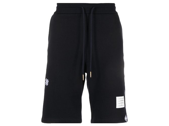 Thom Browne Pantaloncini ricamati Nero - vista 2