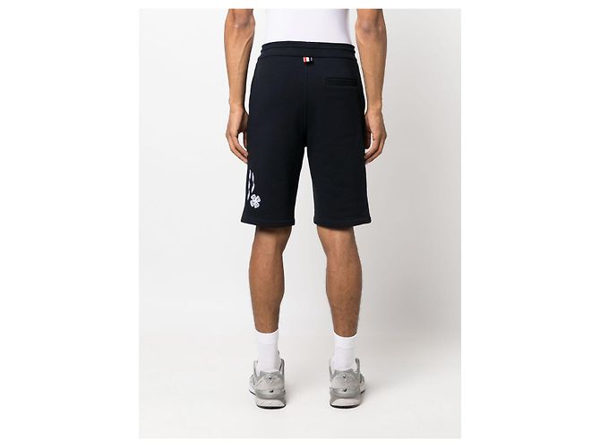 Thom Browne Pantaloncini ricamati Nero - vista 5