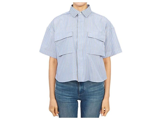 Sacai Camicia a maniche corte da donna Bianco - vista 3