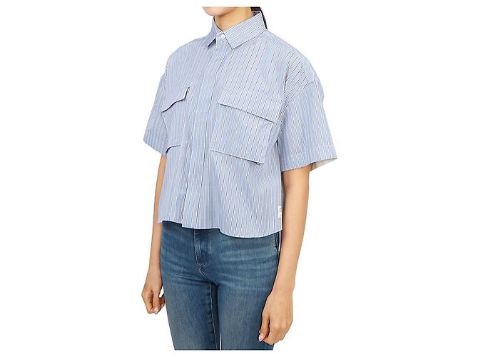 Sacai Camicia a maniche corte da donna Bianco - vista 4