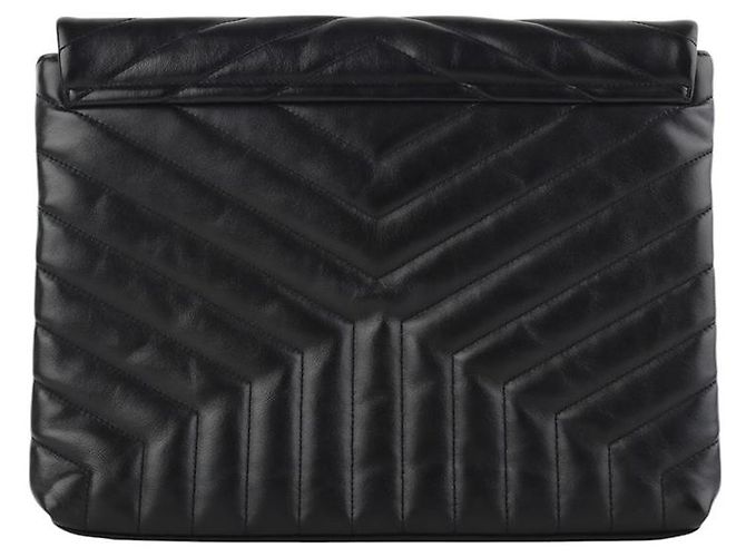 Saint Laurent Clutch Loulou Flap Matelassé Argento - vista 3